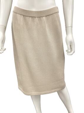 St. John Collection By Marie Gray Womens Skirt SZ10 Fine Knit Pencil Style Beige